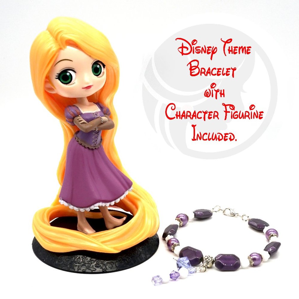 Disney theme bracelets with Rapunzel figurine included.